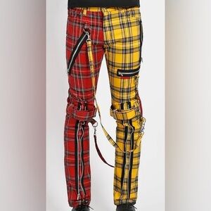 Tripp NYC Split Leg Plaid Bonage Pants